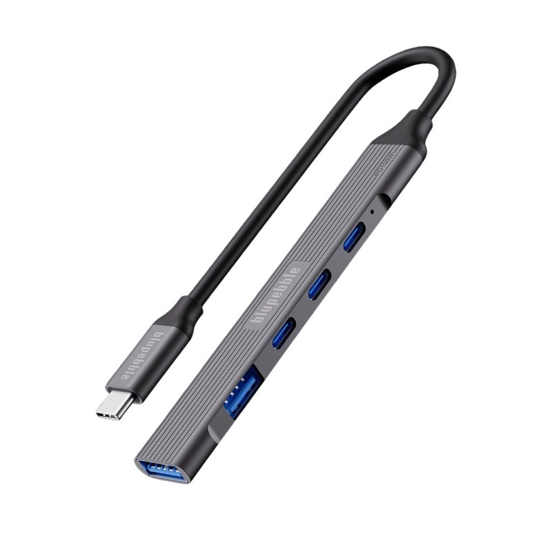 Blupebble C5-Port Multiport Hub Pd 100W 2X USB-C 2X USB-A With PD 3.0 - Gray Blupebble C5-Port Multiport Hub Pd 100W 2X USB-C 2X USB-A With PD 3.0 - Gray