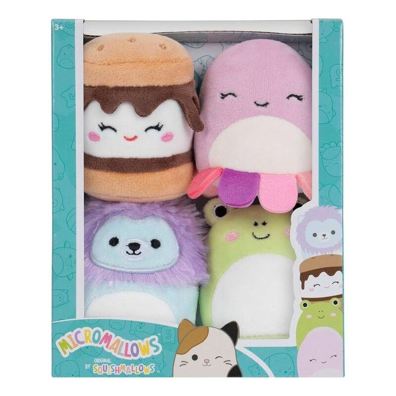 SQUISHMALLOW Micromallows Luciano Carmelita Jeanne Wendy 2.5-Inch Plush Toy (Pack of 4) SQUISHMALLOW Micromallows Luciano Carmelita Jeanne Wendy 2.5-Inch Plush Toy (Pack of 4)