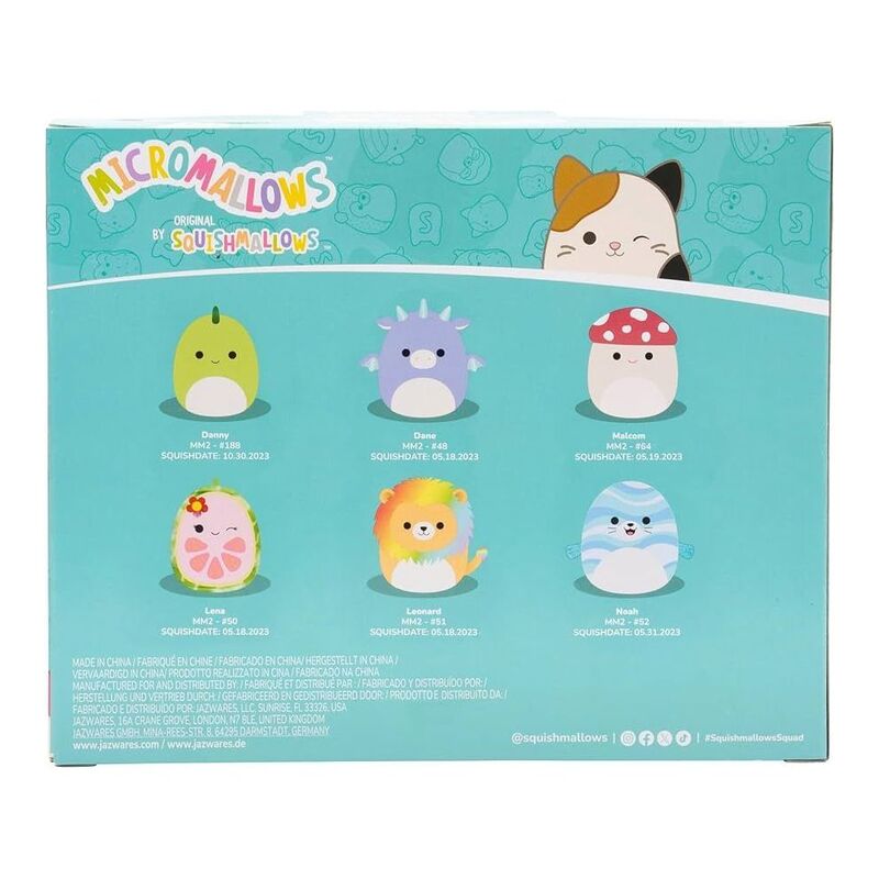 SQUISHMALLOW Micromallows Danny Dane Malcom Lena Leonard Noah 2.5Inch Plush Toy (Pack of 6) SQUISHMALLOW Micromallows Danny Dane Malcom Lena Leonard Noah 2.5Inch Plush Toy (Pack of 6)