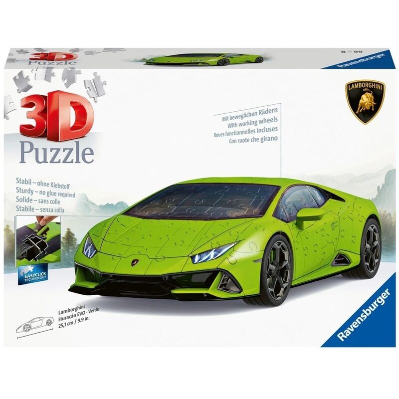 Ravensburger Lamborghini-Huracan-Evo-Verde 3D-Puzzle (108-Pieces) Ravensburger Lamborghini-Huracan-Evo-Verde 3D-Puzzle (108-Pieces)