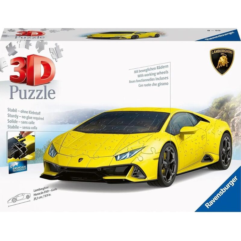 Ravensburger Lamborghini-Huracan-Evo-Giallo 3D-Puzzle (108-Pieces) Ravensburger Lamborghini-Huracan-Evo-Giallo 3D-Puzzle (108-Pieces)