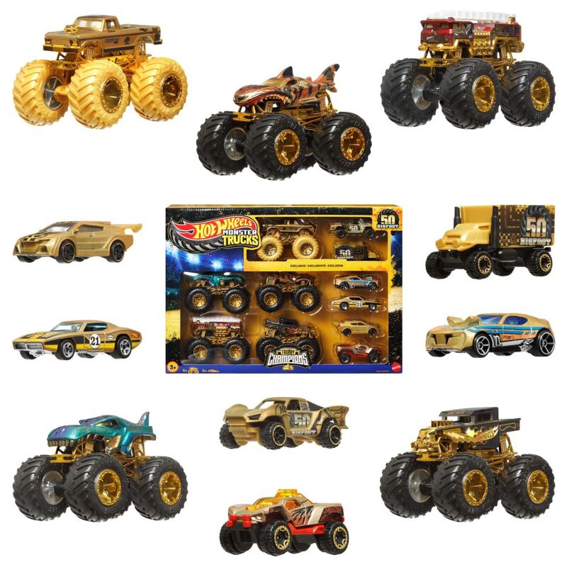 Mattel Hot Wheels Monster Truck 1.64 Bigfoot Trophy Champions Car & Truck Multipack Mattel Hot Wheels Monster Truck 1.64 Bigfoot Trophy Champions Car & Truck Multipack