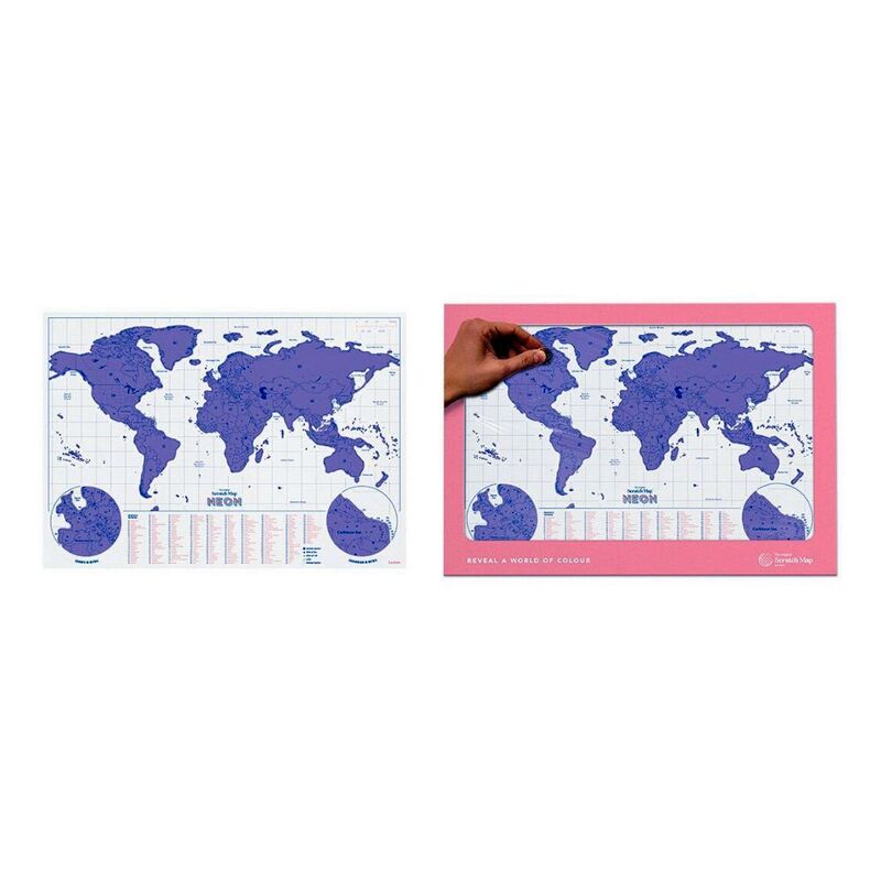 Suck UK Neon Scratch Map - Purple