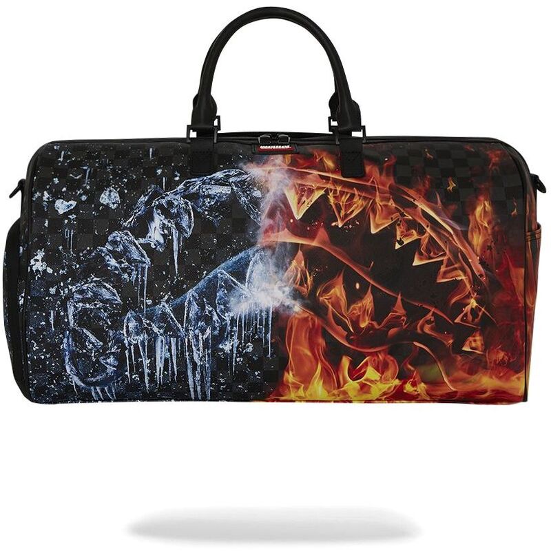 Sprayground Fire & Ice Shark Large Duffle Bag Sprayground Fire & Ice Shark Large Duffle Bag