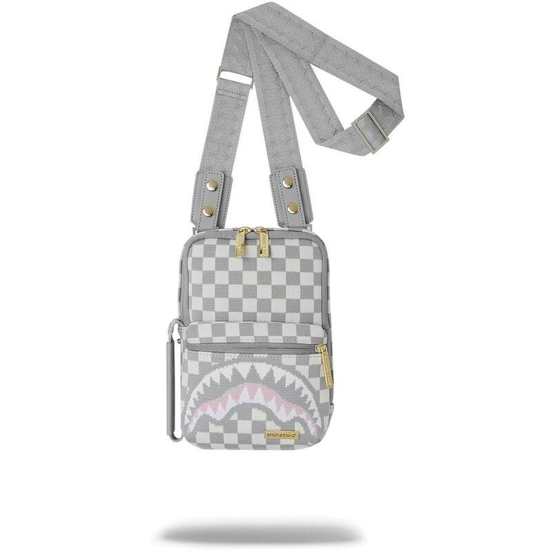 Sprayground Knit Sharks In Paris In Cream Og Sling Bag