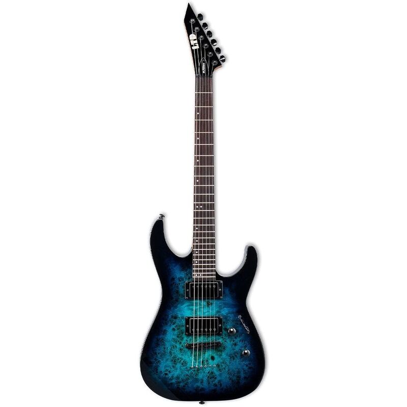 Esp Guitar Ltd M200Dx Series Electric Guitar Burl Poplar Top - Blue Burst Finish Esp Guitar Ltd M200Dx Series Electric Guitar Burl Poplar Top - Blue Burst Finish