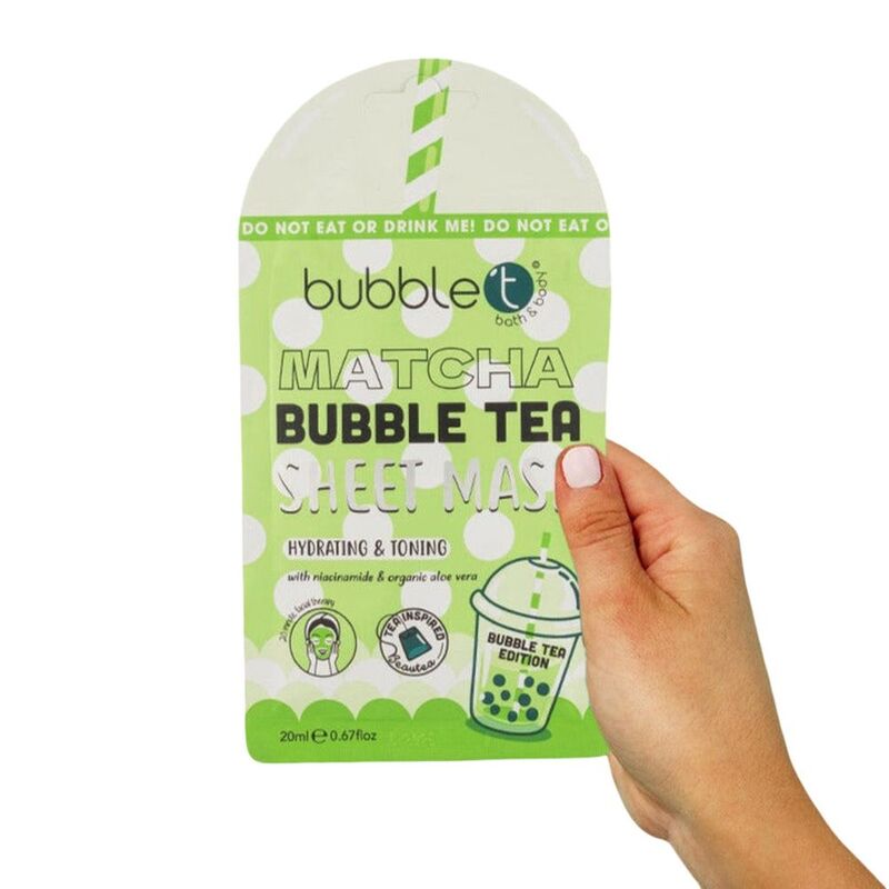 Bubble T Face Sheet Mask - Matcha with Aloe Vera & Niacinamide - 20 ml Bubble T Face Sheet Mask - Matcha with Aloe Vera & Niacinamide - 20 ml