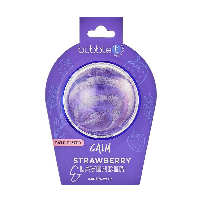 Bubble T Calm Bath Fizzer - Strawberry & Lavender - 150g Bubble T Calm Bath Fizzer - Strawberry & Lavender - 150g