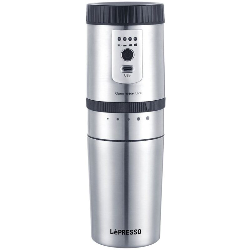 LePresso Portable Mug Burr Grinder Coffee Maker 250ml - Silver LePresso Portable Mug Burr Grinder Coffee Maker 250ml - Silver