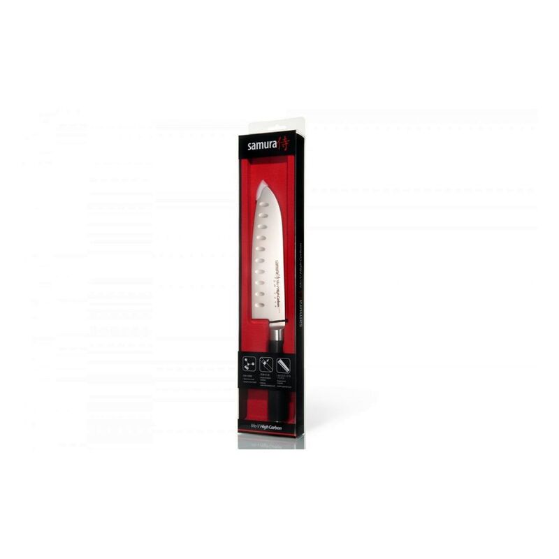 Samura MO-V Santoku Knife Hollow Ground (7.0-Inches/180mm) Samura MO-V Santoku Knife Hollow Ground (7.0-Inches/180mm)