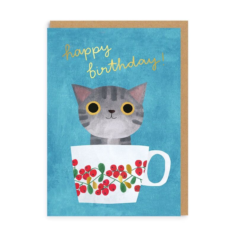 Ohh Deer Teacup Kitten Happy Birthday Greeting Card (A6) Ohh Deer Teacup Kitten Happy Birthday Greeting Card (A6)