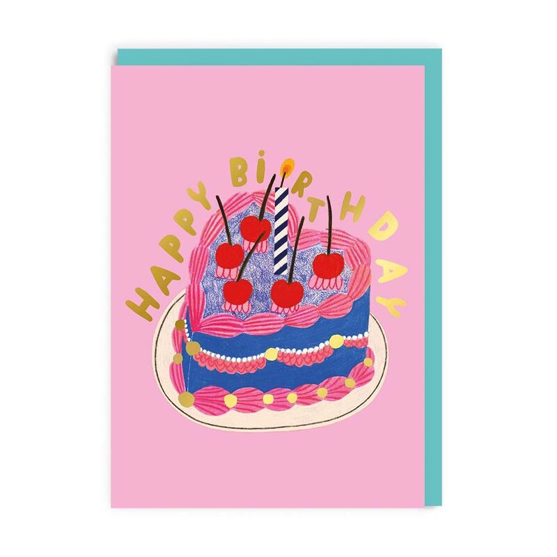 Ohh Deer Happy Birthday Heart Cake Greeting Card (A6) Ohh Deer Happy Birthday Heart Cake Greeting Card (A6)