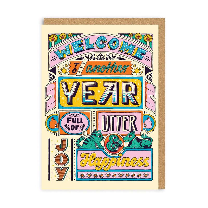 Ohh Deer Another Year Full Of Happiness Greeting Card (A6)
