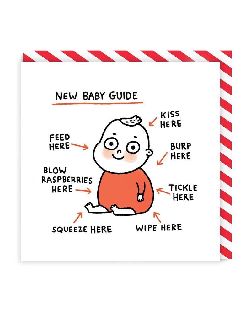 Ohh Deer New Baby Guide Greeting Card (Sq)
