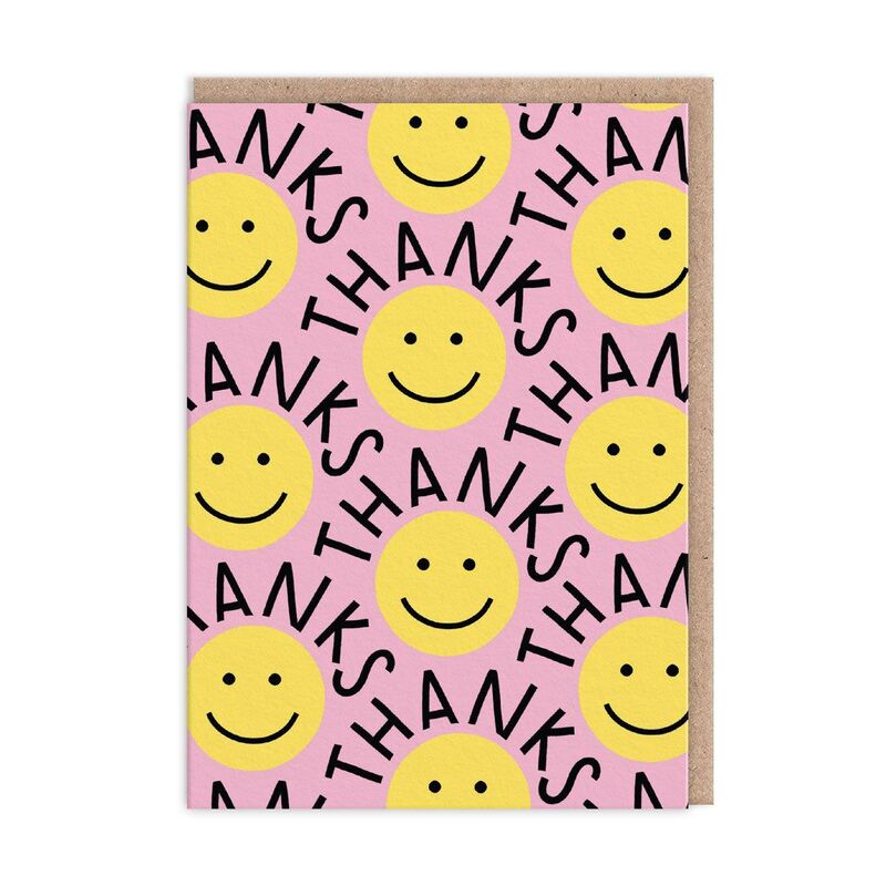 Ohh Deer Thanks Yellow Smiley (9805) Greeting Card (A6)
