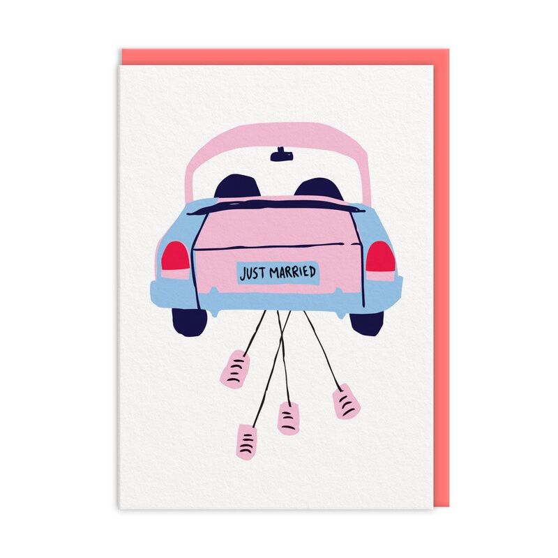 Ohh Deer Just Married Car (9810) Greeting Card (A6)