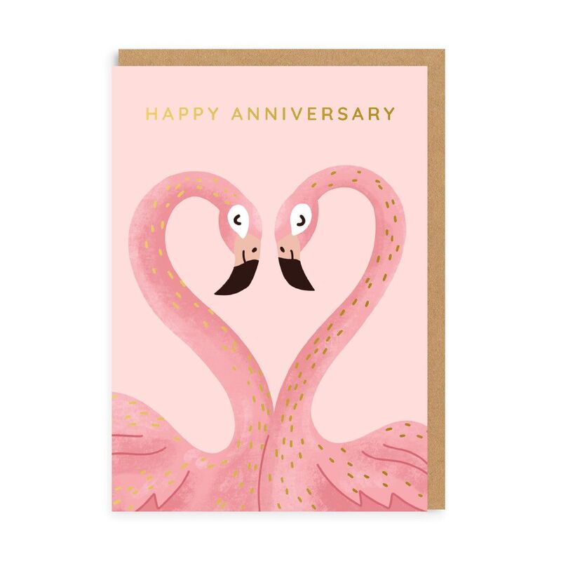 Ohh Deer Anniversary Flamingos Greeting Card (A6)