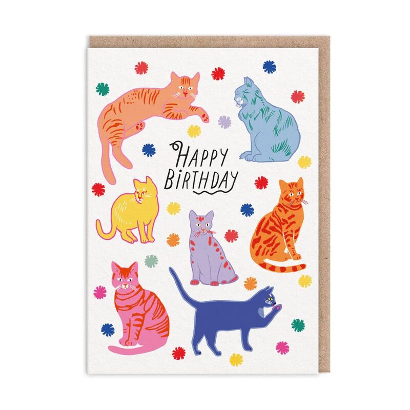 Ohh Deer Happy Birthday Cats (11154) Premium Greeting Card (A6)