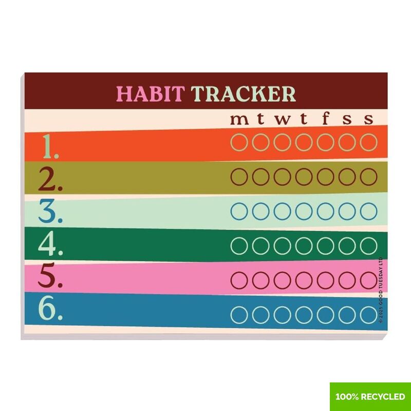 Good Tuesday A6 Work Hard Play Nice Habit Tracker 100% Recycled