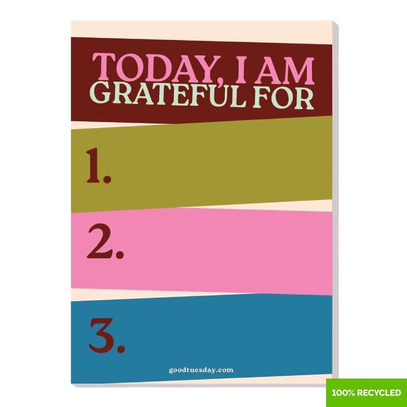 Good Tuesday A6 Work Hard Play Nice Gratitude Pad 100% Recycled