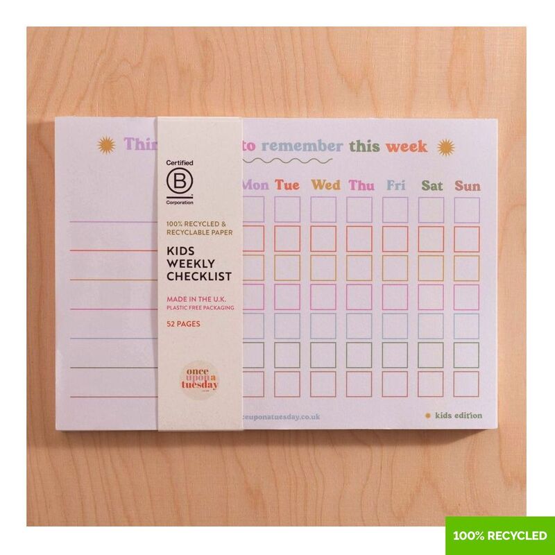 Good Tuesday A5 Kids Weekly Planner Pad- Things I Need To Remember This Week 100% Recycled Good Tuesday A5 Kids Weekly Planner Pad- Things I Need To Remember This Week 100% Recycled