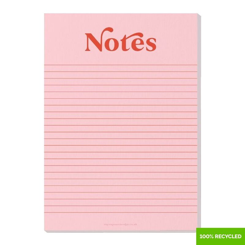 Good Tuesday A5 Pink & Red Notepad 100% Recycled Good Tuesday A5 Pink & Red Notepad 100% Recycled