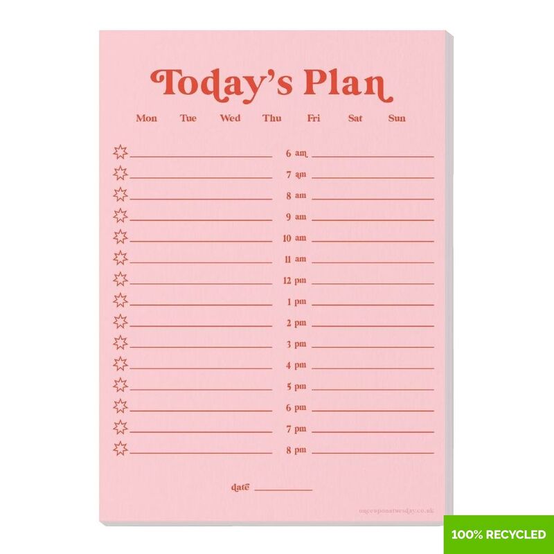 Good Tuesday A5 Pink & Red Daily Planner Pad 100% Recycled Good Tuesday A5 Pink & Red Daily Planner Pad 100% Recycled