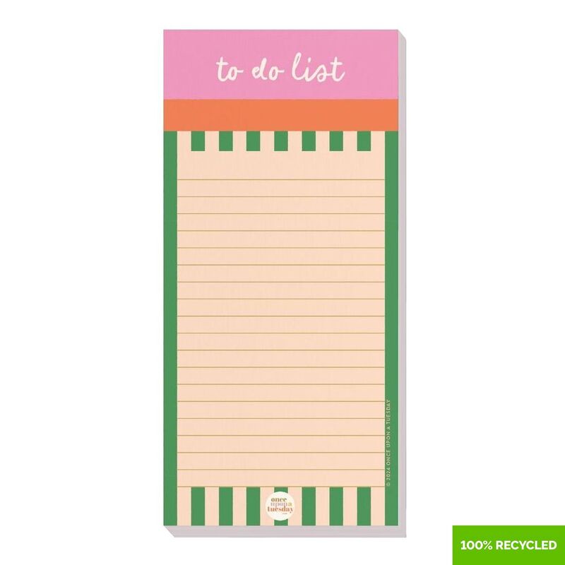 Good Tuesday Cabana Stripe To Do List Pad 100% Recycled Good Tuesday Cabana Stripe To Do List Pad 100% Recycled