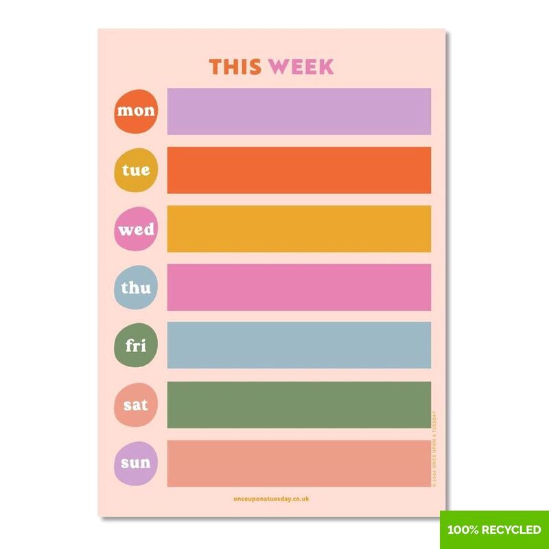 Good Tuesday Magnetic Weekly Fridge Planner A4 - Colour Block 100% Recycled Good Tuesday Magnetic Weekly Fridge Planner A4 - Colour Block 100% Recycled
