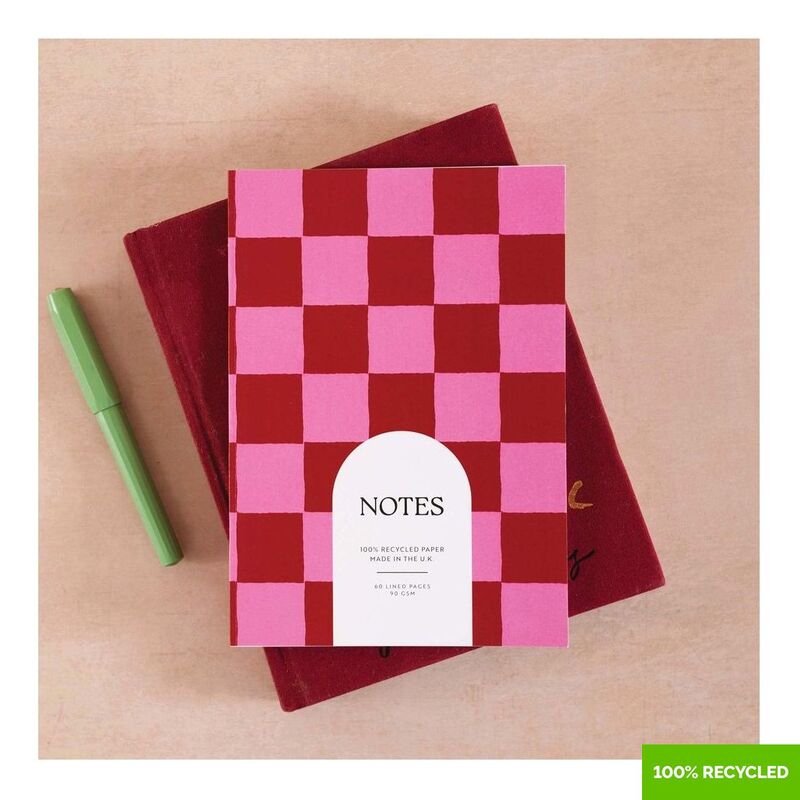 Good Tuesday A5 Burgundy Check Notebook 100% Recycled Good Tuesday A5 Burgundy Check Notebook 100% Recycled