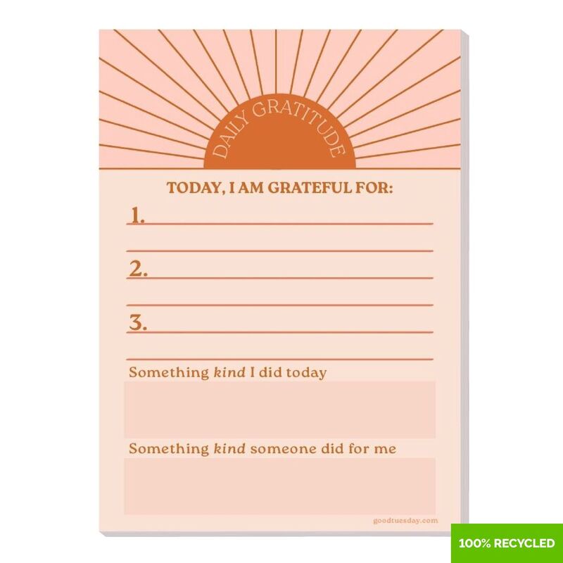 Good Tuesday A6 Sun Ray Daily Gratitude Pad 100% Recycled Good Tuesday A6 Sun Ray Daily Gratitude Pad 100% Recycled