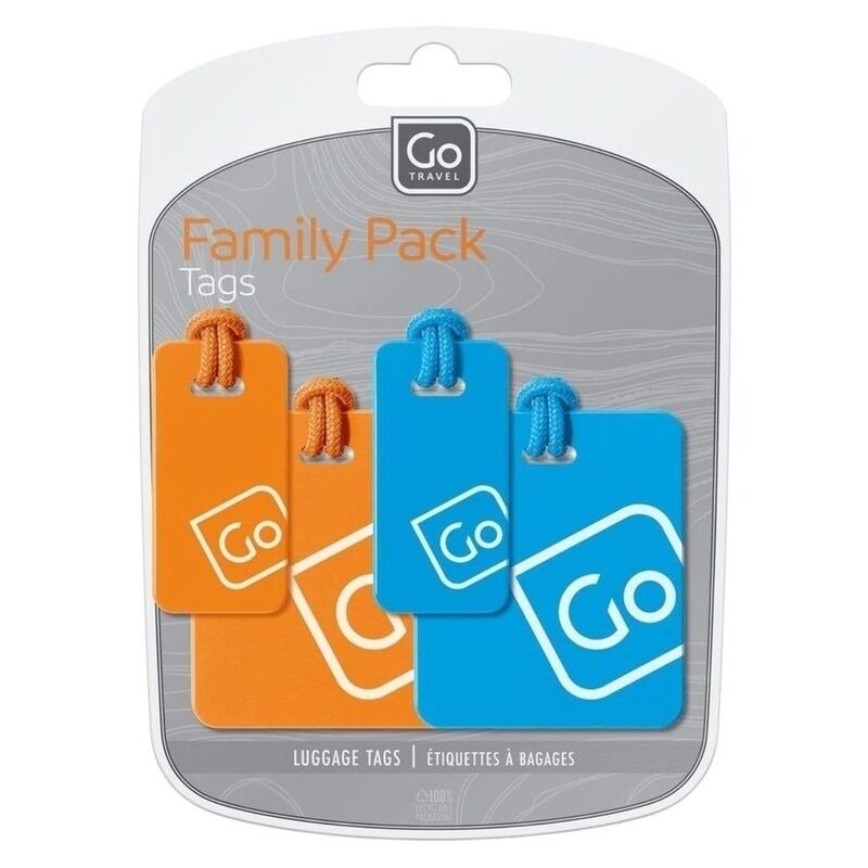 Go Travel - Tags - 155.101 - Luggage Tags (Pack Of 4) - Blue/Orange