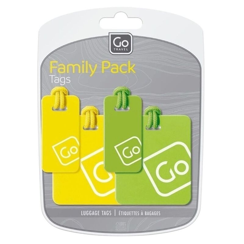 Go Travel - Tags - 155.102 - Luggage Tags (Pack Of 4) - Yellow/Green