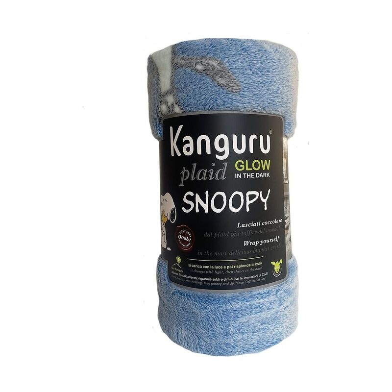 Kanguru Rolled Plaid Peanuts Blue - Glow In The Dark Kanguru Rolled Plaid Peanuts Blue - Glow In The Dark