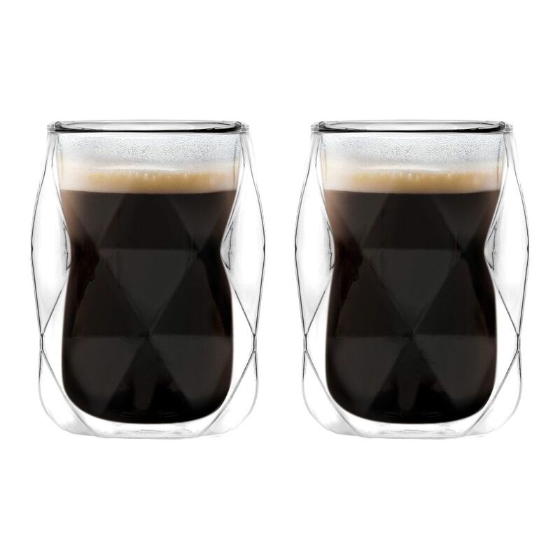 Vialli Design Double Wall Glasses 100 ml Geo (Set Of 2)