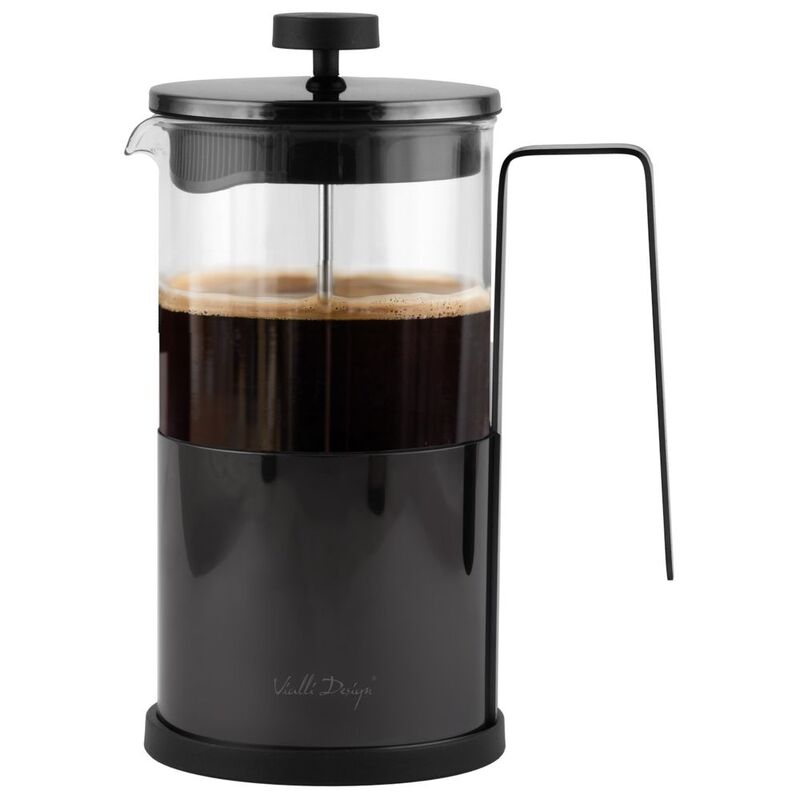 Vialli Design Coffee And Tea Maker 1000ml Black Graphite Diamante