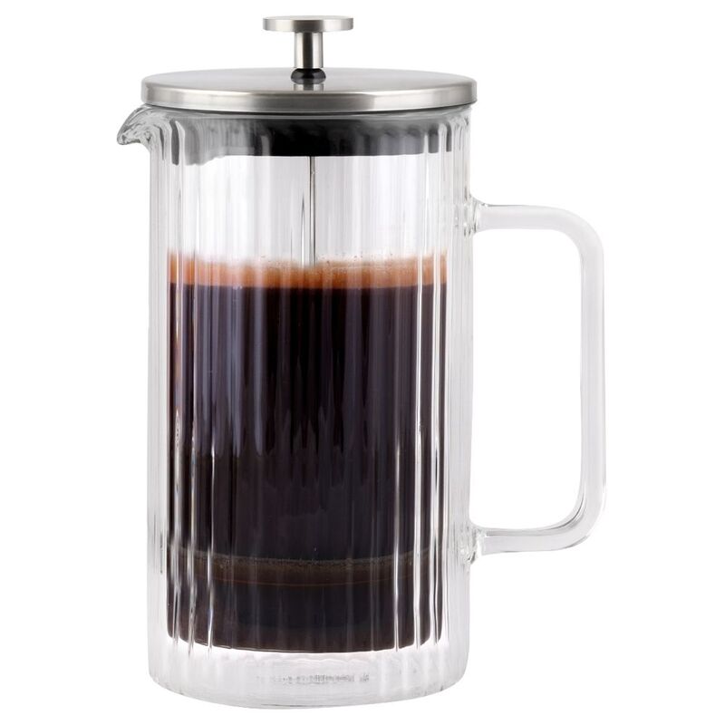 Vialli Design Double Wall Coffee And Tea Maker 1000ml Matt Silver Tulip Vialli Design Double Wall Coffee And Tea Maker 1000ml Matt Silver Tulip