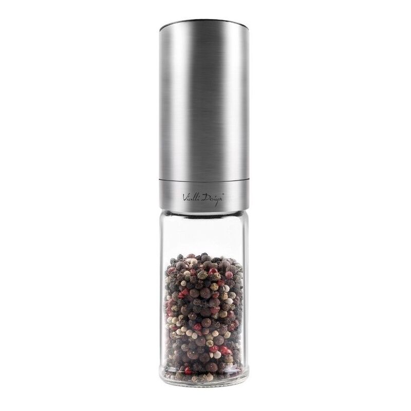 Vialli Design Salt & Pepper Electric And Gravitational Mill Matt Steel Soho Vialli Design Salt & Pepper Electric And Gravitational Mill Matt Steel Soho
