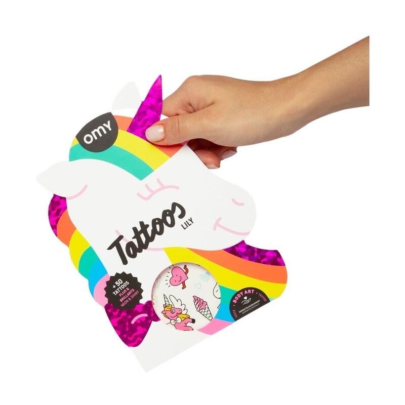 Omy Tattoos Lily 50 Gold & Neon Temporary Tattoos Omy Tattoos Lily 50 Gold & Neon Temporary Tattoos