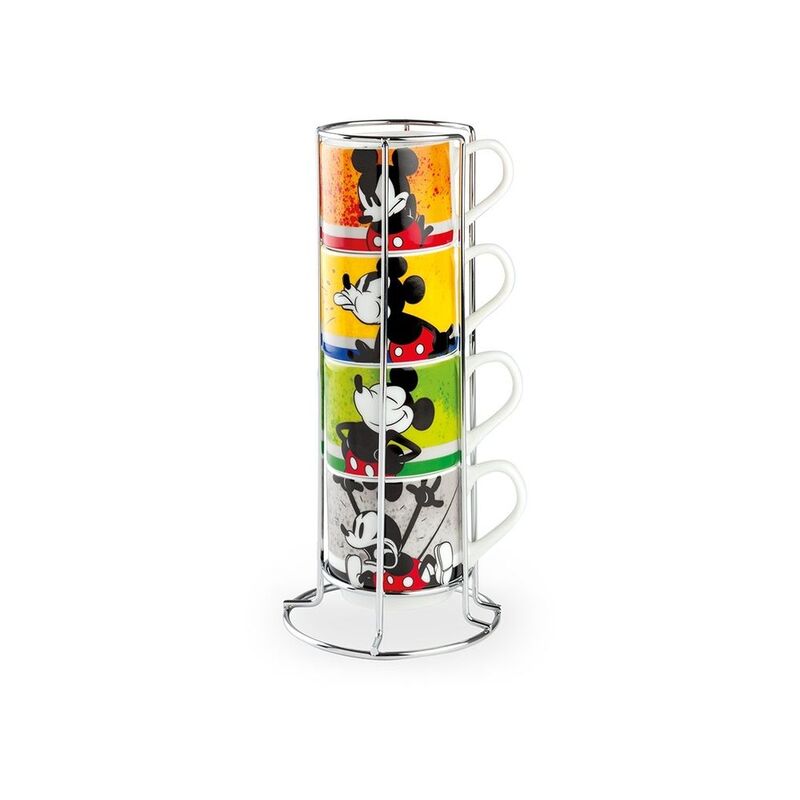 Egan Stackable Coffee Cups + Metalrack (Set Of 4) 80ml Egan Stackable Coffee Cups + Metalrack (Set Of 4) 80ml