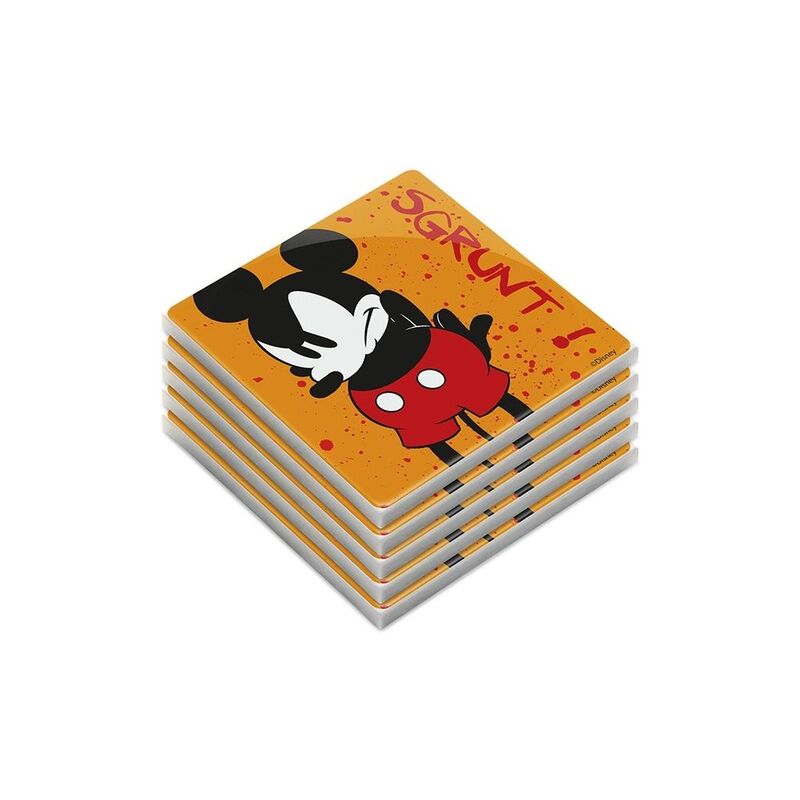 Egan Coaster Mickey Mouse I Am Orange (Set Of 5)