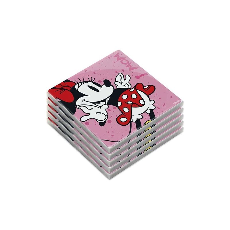 Egan Coaster Minnie Mouse I Am Pink (Set Of 5)