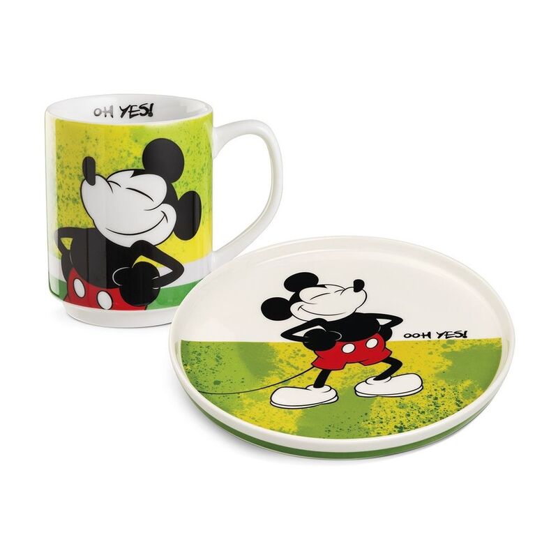 Egan Side Plate+Stackable Mug Mickey Mouse I Am Green Set Egan Side Plate+Stackable Mug Mickey Mouse I Am Green Set
