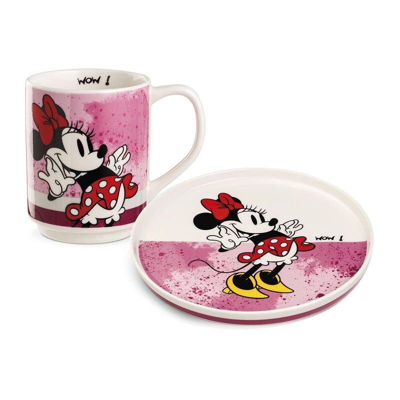 Egan Side Plate+Stackable Mug Minnie Mouse I Am Pink Set Egan Side Plate+Stackable Mug Minnie Mouse I Am Pink Set
