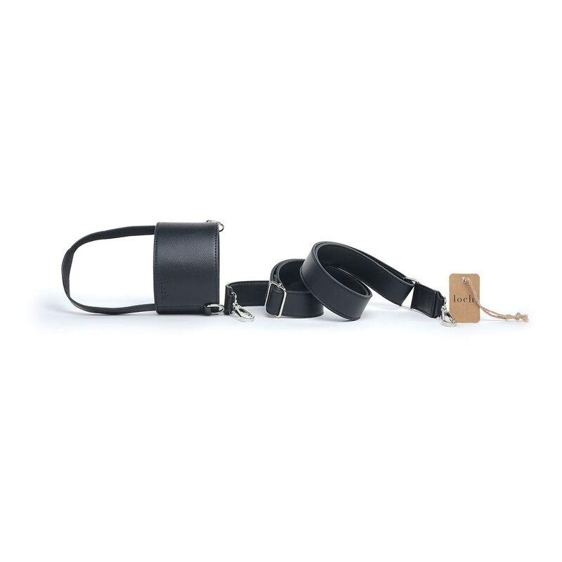Loch Adjustable Vegan Leather Ultimate Hydration Strap Black 900ml/1200 | Silver Detailing