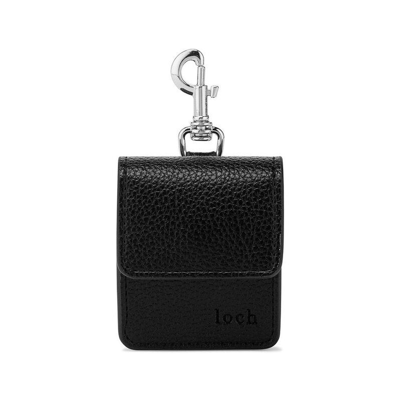 Loch Clippable Vegan-Leather Earphone Pouch Black / Silver Detailing Loch Clippable Vegan-Leather Earphone Pouch Black / Silver Detailing