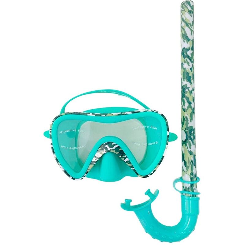 Aqua2Ude Camo Mask And Snorkel Set Green