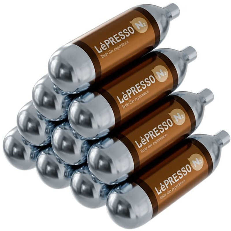 Lepresso N2 Cylinder Nitro Chargers for Coffee (Pack of 10) - Silver Lepresso N2 Cylinder Nitro Chargers for Coffee (Pack of 10) - Silver