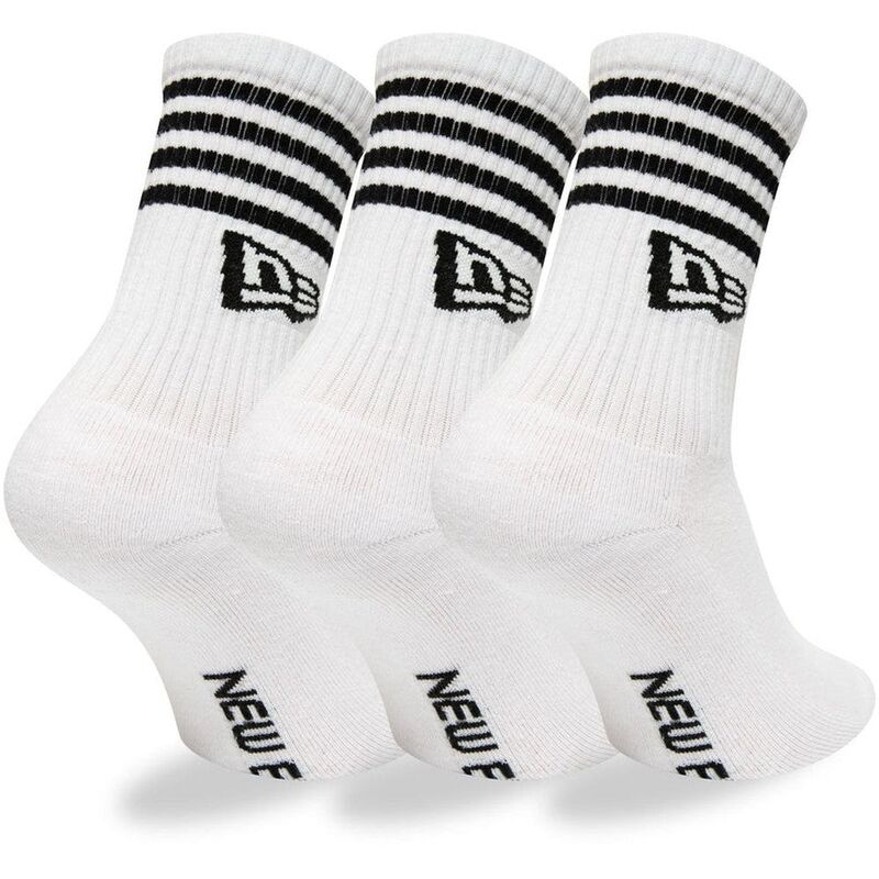 New Era Stripe Crew White Socks New Era Stripe Crew White Socks