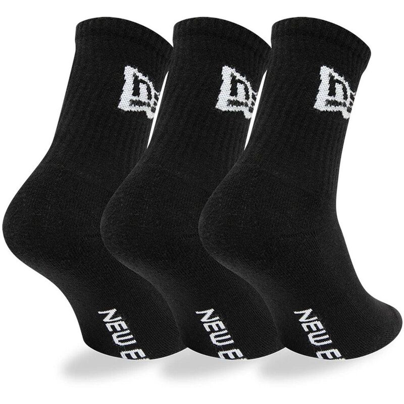 New Era Flag Crew Black Socks (3 Pack) New Era Flag Crew Black Socks (3 Pack)